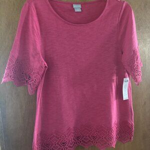 CHICOS SIZE 0 (SMALL) LOTUS PETAL KNIT TOP